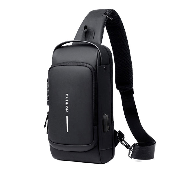 Bolsa de Ombro Com Trava de Segurança e Carregamento USB | BagShield