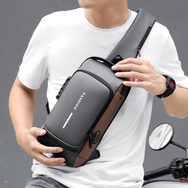 Bolsa de Ombro Com Trava de Segurança e Carregamento USB | BagShield