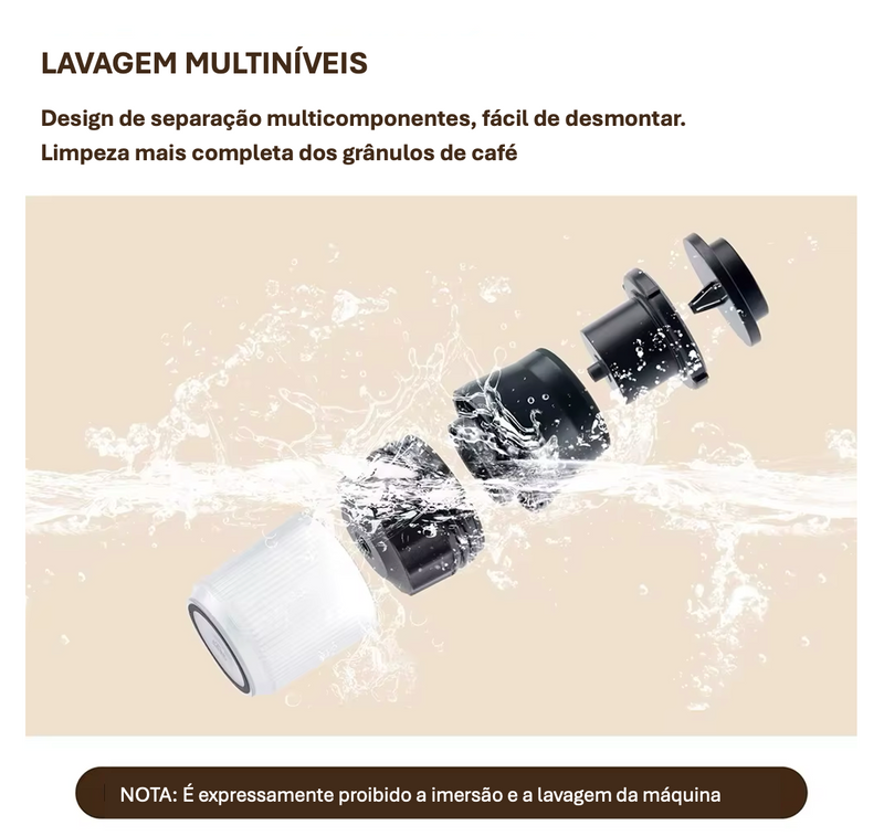 Máquina de Café Portátil Sem Fio 3 em 1 | Coffee Express A3