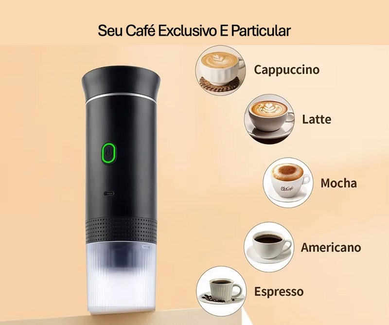 Máquina de Café Portátil Sem Fio 3 em 1 | Coffee Express A3