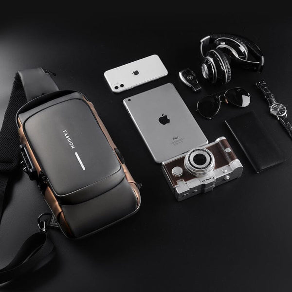 Bolsa de Ombro Com Trava de Segurança e Carregamento USB | BagShield