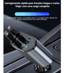 Carregador de Veicular Universal 4 em 1 Retrátil